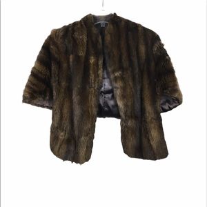 Vintage fur stole, cape, wrap with pockets